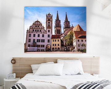 Rathaus und St. Aegidien Kirche in Oschatz Sachsen von Animaflora PicsStock