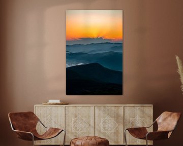 Sonnenuntergang über den Ligurischen Bergen von Leo Schindzielorz