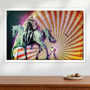 The electric rider - Kaiser Wilhelm I monument in Essen city centre at night