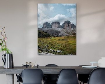 Tre Cime in the clouds, Dolomites van MDGshots