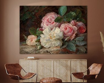 White and Pink Roses van Antonije Lazovic