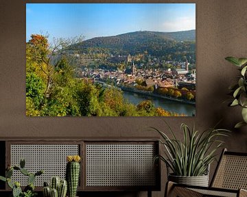 Heidelberg sur la rivière Neckar lors d'une belle journée d'automne sur Sjoerd van der Wal Photographie