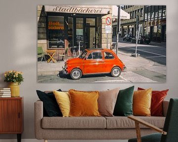 Fiat 500 classic Italian car parked in the city by Sjoerd van der Wal