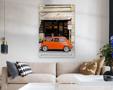 Fiat 500 klassieke Italiaanse auto in de stad van Sjoerd van der Wal Fotografie