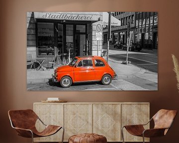 Fiat 500 classic Italian car parked in the city by Sjoerd van der Wal Photography