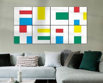 Geometrische vormen in rood blauw geel groen