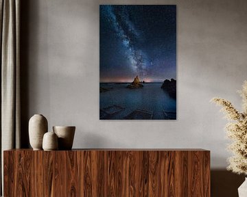 Michstrasse and stars at the sea in Spain in a clear summer night. by Voss Fine Art Fotografie