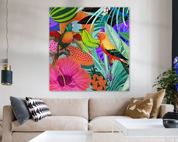 Perroquets d'art tropical sur Gisela- Art for You