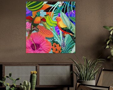 Tropical Art Parrots van Gisela - Art for you