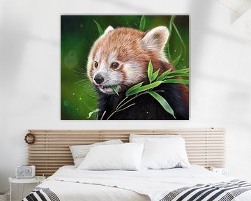 Rode panda tekening Leontine van Vliet van Leontine van Vliet