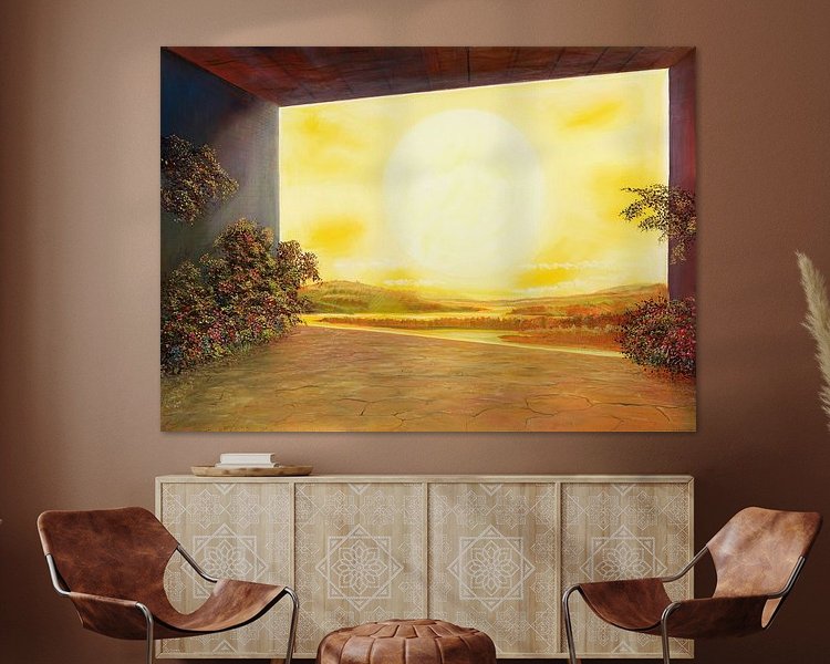 Voorbeeld van het werk in een kamer