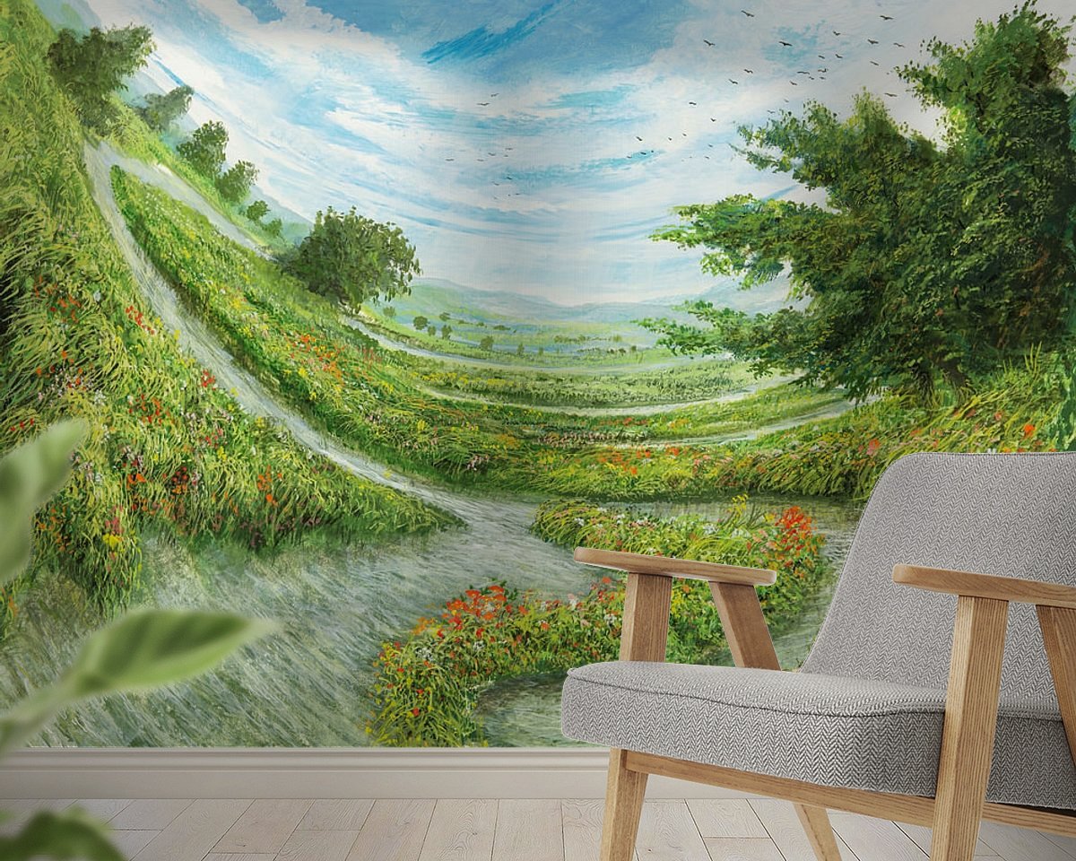 Voorbeeld van het werk in een kamer