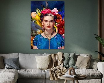 Frida with parrot by Gisela - Art for you
