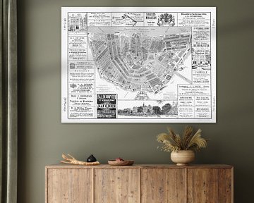 Maps of Amsterdam 1883 Black and White by Hendrik-Jan Kornelis