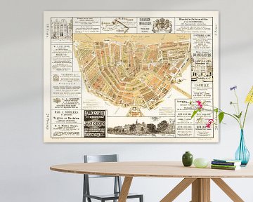 Maps of Amsterdam 1883 Old