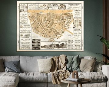 Maps of Amsterdam 1883 Sepia