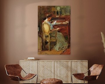 A Lady Sitting at Her Desk van Antonije Lazovic