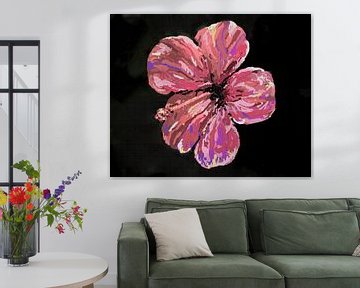 Hibiscus rose sur Ineke de Rijk