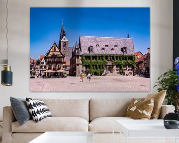 Blick auf das Rathaus von Quedlinburg im Harz von Animaflora PicsStock