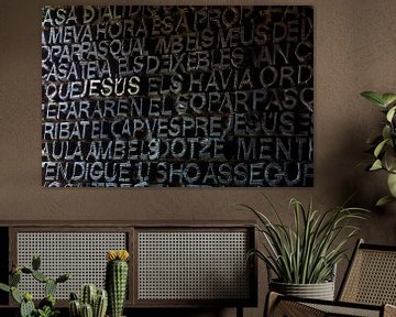 Door from the Sagrada Familia in Barcelona with JESUS in golden letters. by Gert van Santen