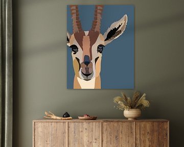 gazelle portret van voor van Kirtah Designs