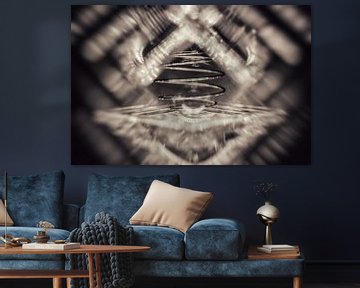 Broken light around a spiral in retro shades by Lisette Rijkers