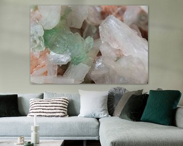 Apophylite verte avec Stilbite sur Stefanie de Boer