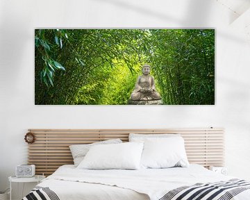 buddha statue in bamboo garden by Dörte Bannasch