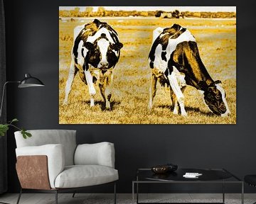 Zwartbont Koeien in de Weiland Goud van Hendrik-Jan Kornelis