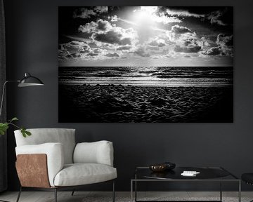 Callantsoog, Nederland | Zonsondergang aan Zee in Zwart-wit | Natuurfotografie van Diana van Neck Photography