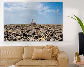 Der alte, verlassene Leuchtturm auf der Insel Klein Curacao im Karibischen Meer von Art Shop West