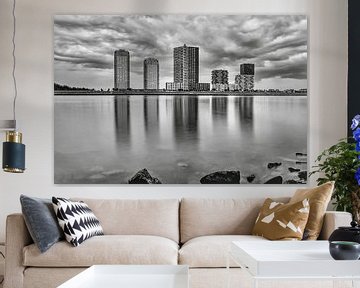 Spijkenisse Skyline black and white by Marjolein van Middelkoop