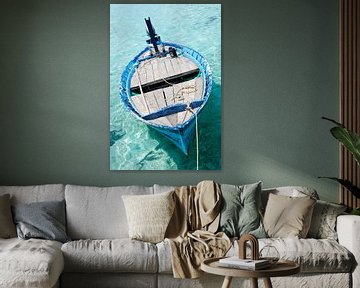 blauw vissersbootje van Marit Lindberg