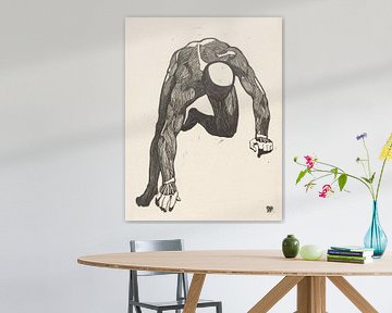 Reijer Stolk, Étude anatomique des muscles du cou, des bras et des jambes d'un homme sur Atelier Liesjes