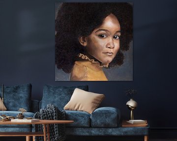Het meisje in het geel | Kunstprint van Milau Lesmana