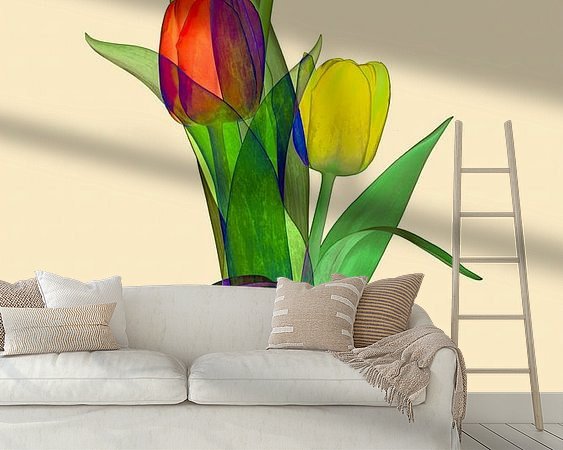 Voorbeeld van het werk in een kamer