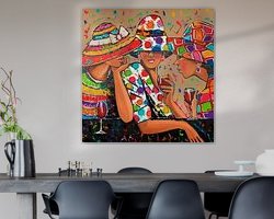 Voorbeeld van het werk in een kamer