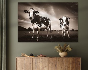 Dutch cows in sepia by Heleen van de Ven