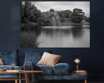 fountain in a black and white landscape by Etienne Rijsdijk