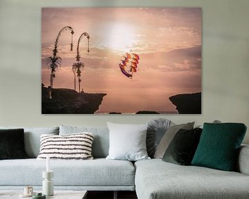 Pirate ship kite at Tanah Lot on Bali by Jeroen Langeveld, MrLangeveldPhoto