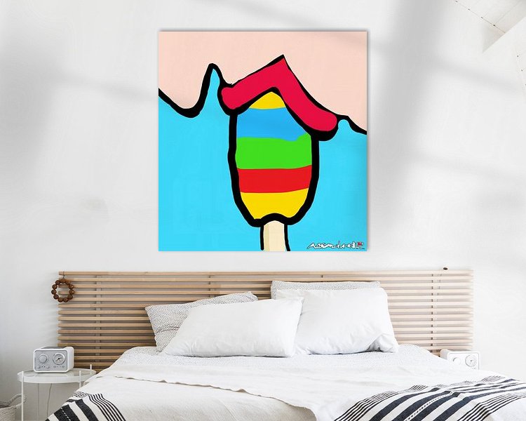 Voorbeeld van het werk in een kamer