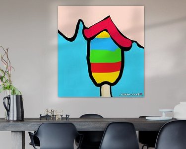 Voorbeeld van het werk in een kamer