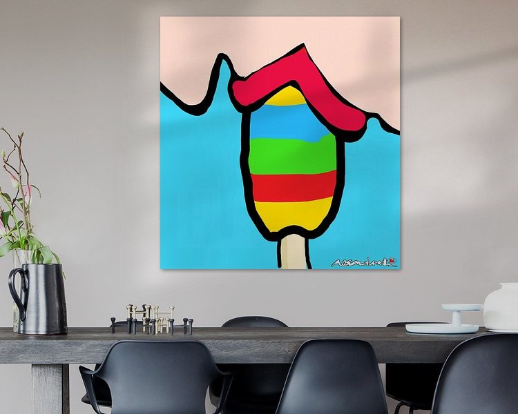 Voorbeeld van het werk in een kamer