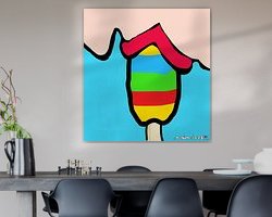 Voorbeeld van het werk in een kamer