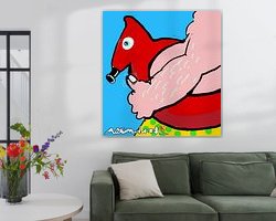 Voorbeeld van het werk in een kamer