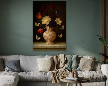 Nature morte chic avec fleurs