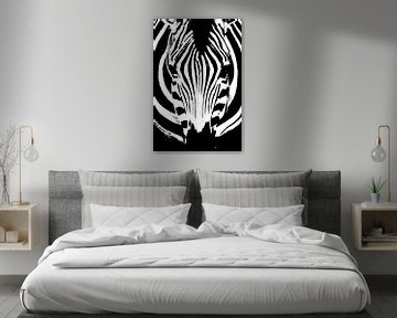 Identiteit - een abstract portret van een zebra van Sharing Wildlife
