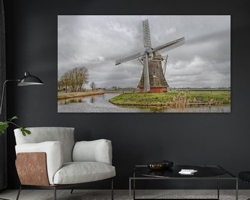 Molen in Friesland van Hans Dikken