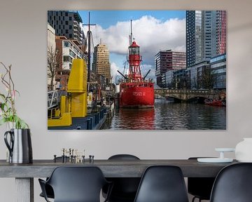 Lichtschip in de haven van Rotterdam van Peter Schickert