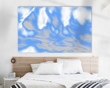 Paysage abstrait en bleu, gris et blanc sur Maurice Dawson
